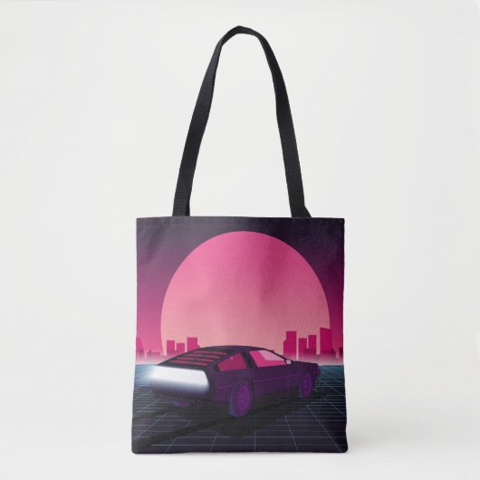 Retro future. 80s style sci-fi background with sup トートバッグ (正面)