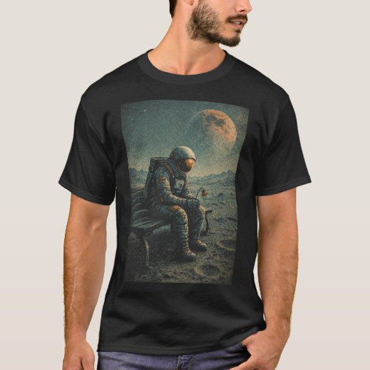Retro-Future Astronaut, Sci-Fi Space Abstract Art Tシャツ (正面)