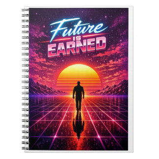 Retro Future Motivation Poster ノートブック