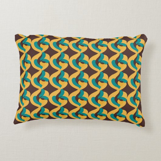 Retro Futurism Waves Pattern アクセントクッション (裏面)