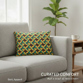 Retro Futurism Waves Pattern アクセントクッション