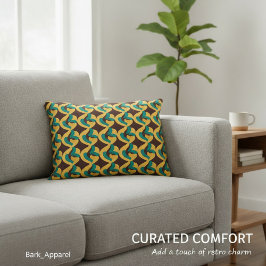 Retro Futurism Waves Pattern アクセントクッション