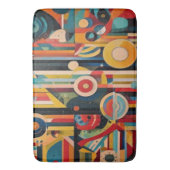 Retro-Futurist Abstract Geometric Bath Mat バスマット (正面縦)