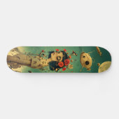 Retro-futurist fantasy wall art skateboard スケートボード (横)