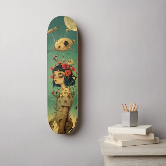 Retro-futurist fantasy wall art skateboard スケートボード (ウォールアート)