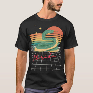 Retro Futuristic 80s Florida Sunset Snake Oversize Tシャツ
