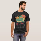 Retro Futuristic 80s Florida Sunset Snake Oversize Tシャツ (正面フル)