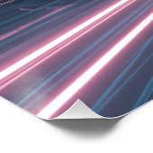 Retro Futuristic Car Racing Neon Grid ポスター (コーナー)
