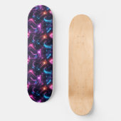 Retro Futuristic Glowing Circuit Board Skateboard スケートボード (正面)
