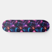 Retro Futuristic Glowing Circuit Board Skateboard スケートボード (横)