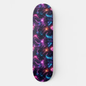 Retro Futuristic Glowing Circuit Board Skateboard スケートボード (正面)