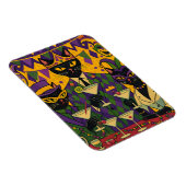 Retro Futuristic Mardi Gras Black Cat Martini Club マグネット (右側)