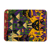 Retro Futuristic Mardi Gras Black Cat Martini Club マグネット (横)