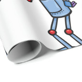 Retro Futuristic Robot Character Waving ラッピングペーパー (ロールコーナー)