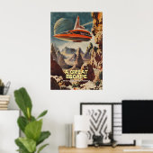 Retro-Futuristic Space Travel Art Print Alien ポスター (ホームオフィス)