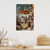 Retro-Futuristic Space Travel Art Print Alien ポスター (キッチン)