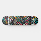 Retro-Futuristic Tech Street Art Skateboard 10 スケートボード (横)