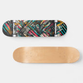 Retro-Futuristic Tech Street Art Skateboard 10 スケートボード (横)