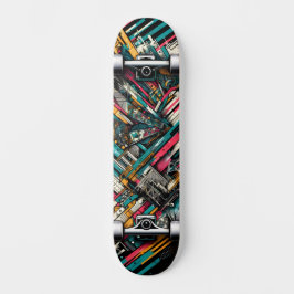 Retro-Futuristic Tech Street Art Skateboard 10 スケートボード