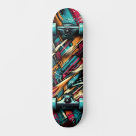 Retro-Futuristic Tech Street Art Skateboard 11 スケートボード
