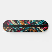 Retro-Futuristic Tech Street Art Skateboard 12 スケートボード (横)
