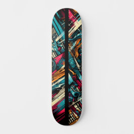 Retro-Futuristic Tech Street Art Skateboard 12 スケートボード
