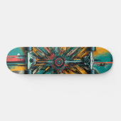 Retro-Futuristic Tech Street Art Skateboard 13 スケートボード (横)