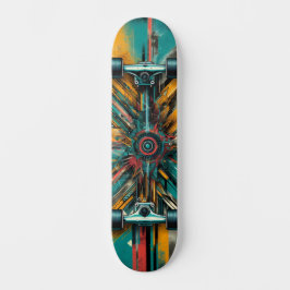 Retro-Futuristic Tech Street Art Skateboard 13 スケートボード