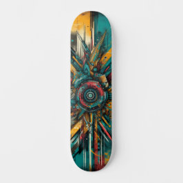 Retro-Futuristic Tech Street Art Skateboard 14 スケートボード