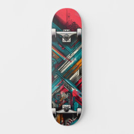 Retro-Futuristic Tech Street Art Skateboard 15 スケートボード