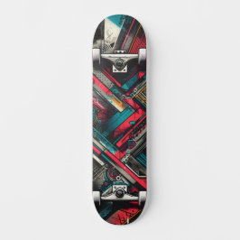 Retro-Futuristic Tech Street Art Skateboard 16 スケートボード