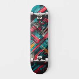 Retro-Futuristic Tech Street Art Skateboard 17 スケートボード