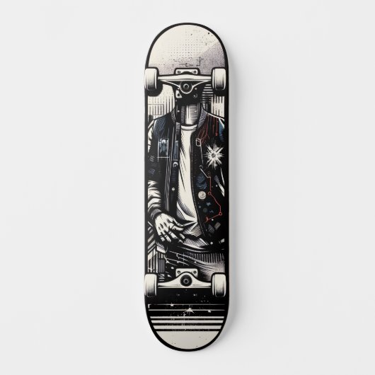 Retro-Futuristic Tech Street Art Skateboard 18 スケートボード (正面)