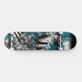 Retro-Futuristic Tech Street Art Skateboard 1 スケートボード (横)