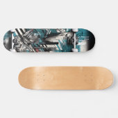 Retro-Futuristic Tech Street Art Skateboard 1 スケートボード (横)