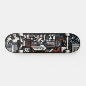 Retro-Futuristic Tech Street Art Skateboard 20 スケートボード (横)