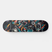 Retro-Futuristic Tech Street Art Skateboard 21 スケートボード (横)
