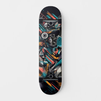 Retro-Futuristic Tech Street Art Skateboard 21 スケートボード