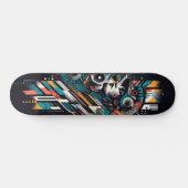 Retro-Futuristic Tech Street Art Skateboard 22 スケートボード (横)