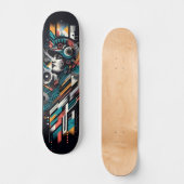 Retro-Futuristic Tech Street Art Skateboard 22 スケートボード (正面)