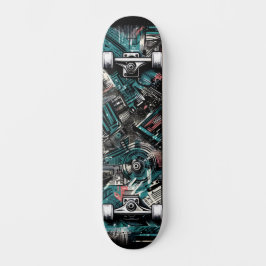 Retro-Futuristic Tech Street Art Skateboard 24 スケートボード