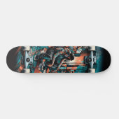 Retro-Futuristic Tech Street Art Skateboard 25 スケートボード (横)