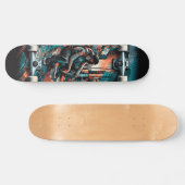 Retro-Futuristic Tech Street Art Skateboard 25 スケートボード (横)