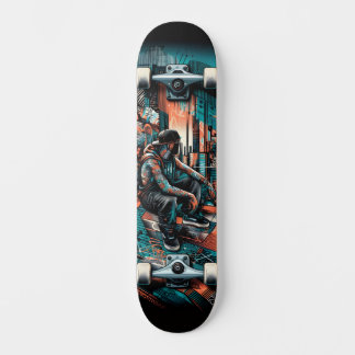 Retro-Futuristic Tech Street Art Skateboard 25 スケートボード