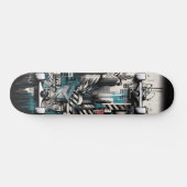 Retro-Futuristic Tech Street Art Skateboard 2 スケートボード (横)
