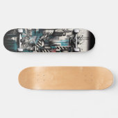 Retro-Futuristic Tech Street Art Skateboard 2 スケートボード (横)
