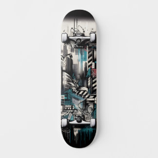 Retro-Futuristic Tech Street Art Skateboard 2 スケートボード