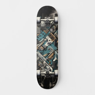 Retro-Futuristic Tech Street Art Skateboard 35 スケートボード