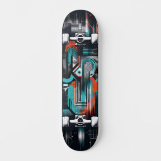 Retro-Futuristic Tech Street Art Skateboard 36 スケートボード