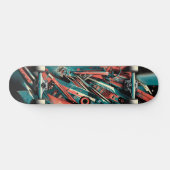 Retro-Futuristic Tech Street Art Skateboard 37 スケートボード (横)